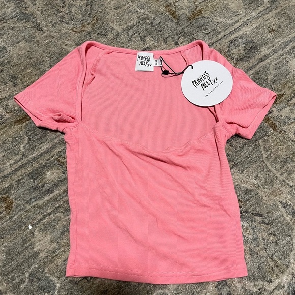 NWT Princess Polly Pink Square Neck Crop Top 2 - Picture 1 of 4
